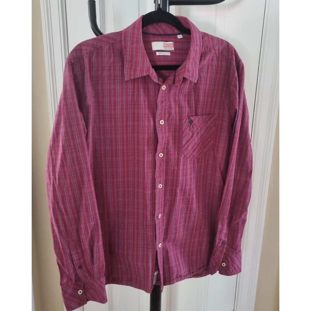 Mustang Men's Size L Casual Button, Shirt Long Sleeve Button-down